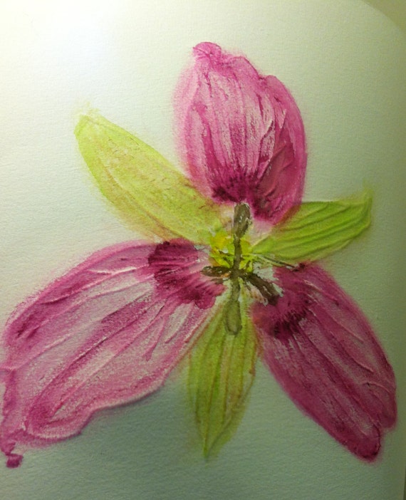 ORIGINAL Embossed Art:  Trillium
