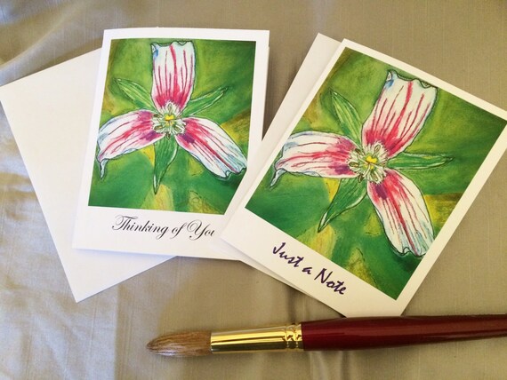 Flower Blank Notecards:  Painted Trillium