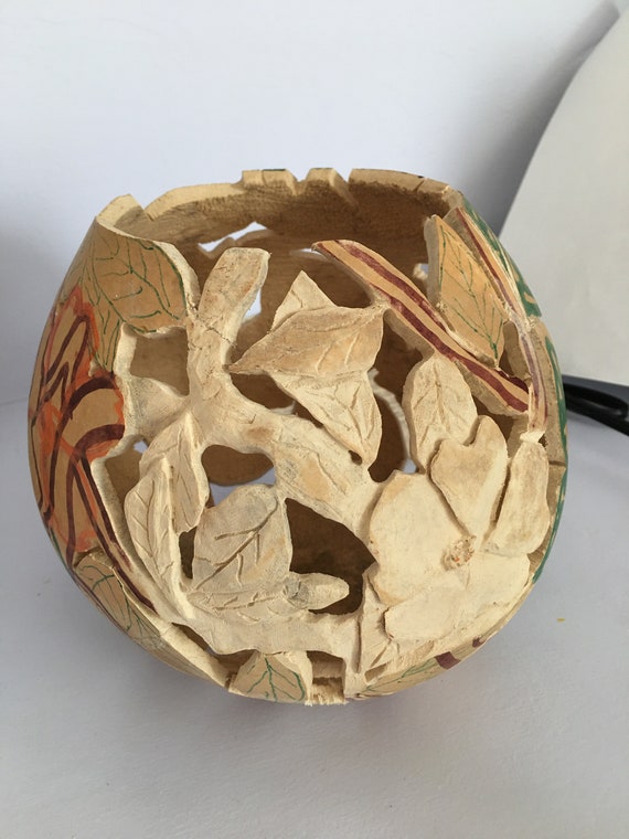 Work in Progress:  Orange Roses Gourd Art