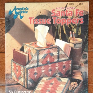 Décorations de maison en tissu Santa Fe, motifs de toile en plastique, 6 modèles de housses pour boîtes rectangulaires et carrées Annies Grenier
