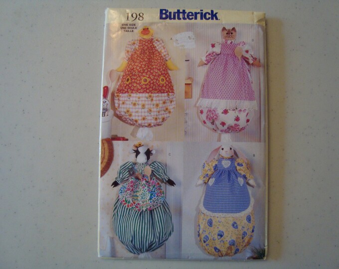 Animal Plastic Bag Holder Sewing Pattern Butterick 198 5572 Bag Saver