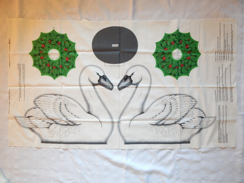 Christmas Wild Swan Fabric Panel/ Wild Swan Center Piece Etsy Canada