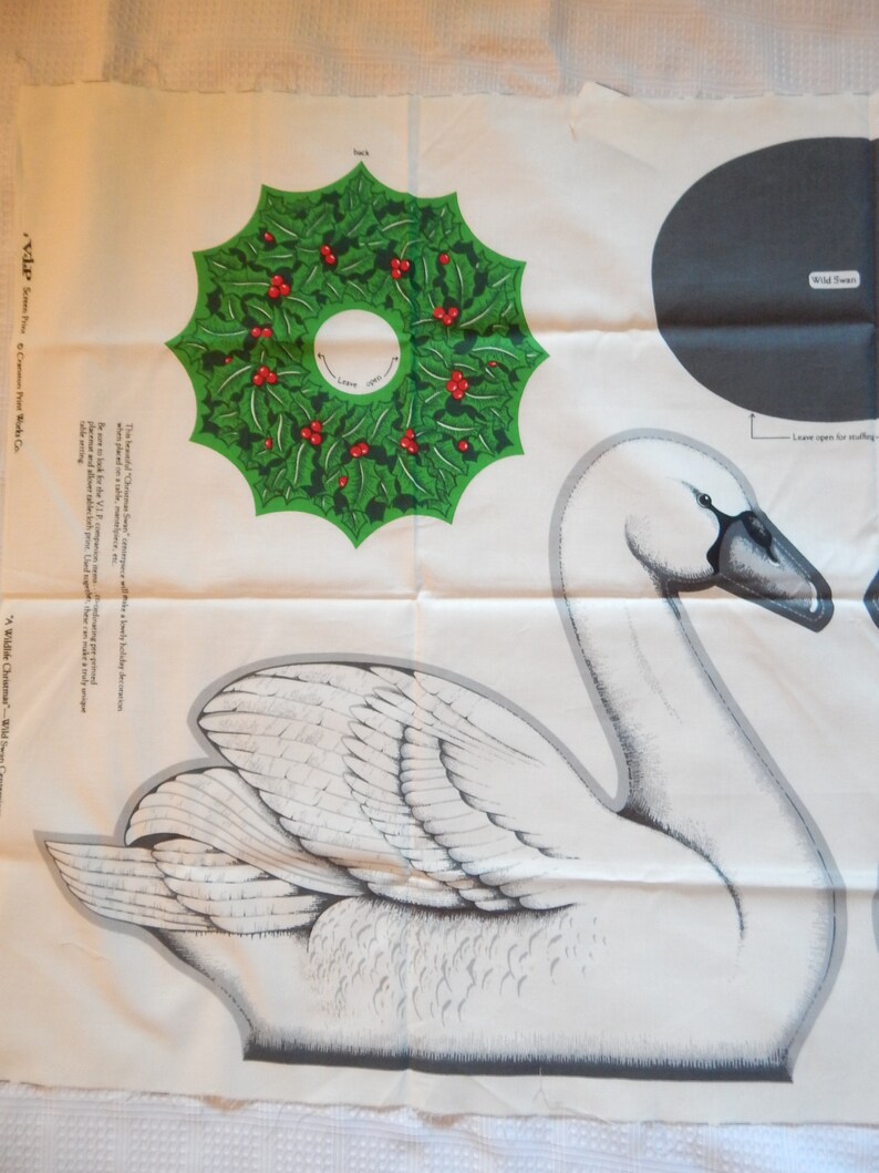 Christmas Wild Swan Fabric Panel/ Wild Swan Center Piece Etsy Canada