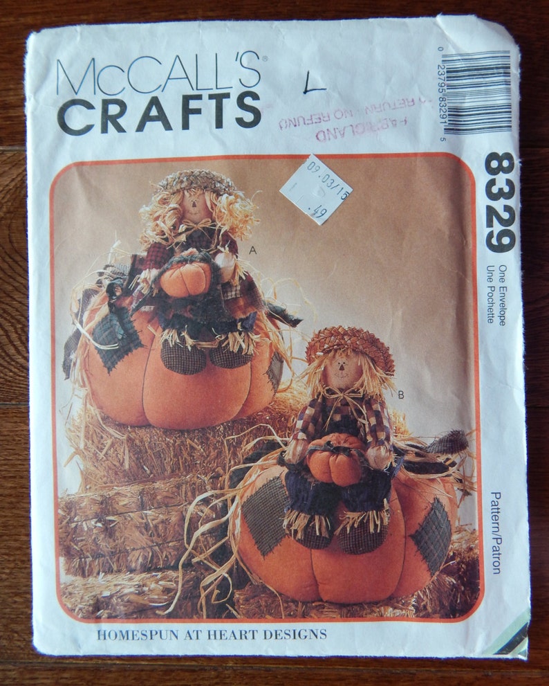 Scarecrow Sewing Pattern Sitting On Pumpkins Centerpiece for | Etsy
