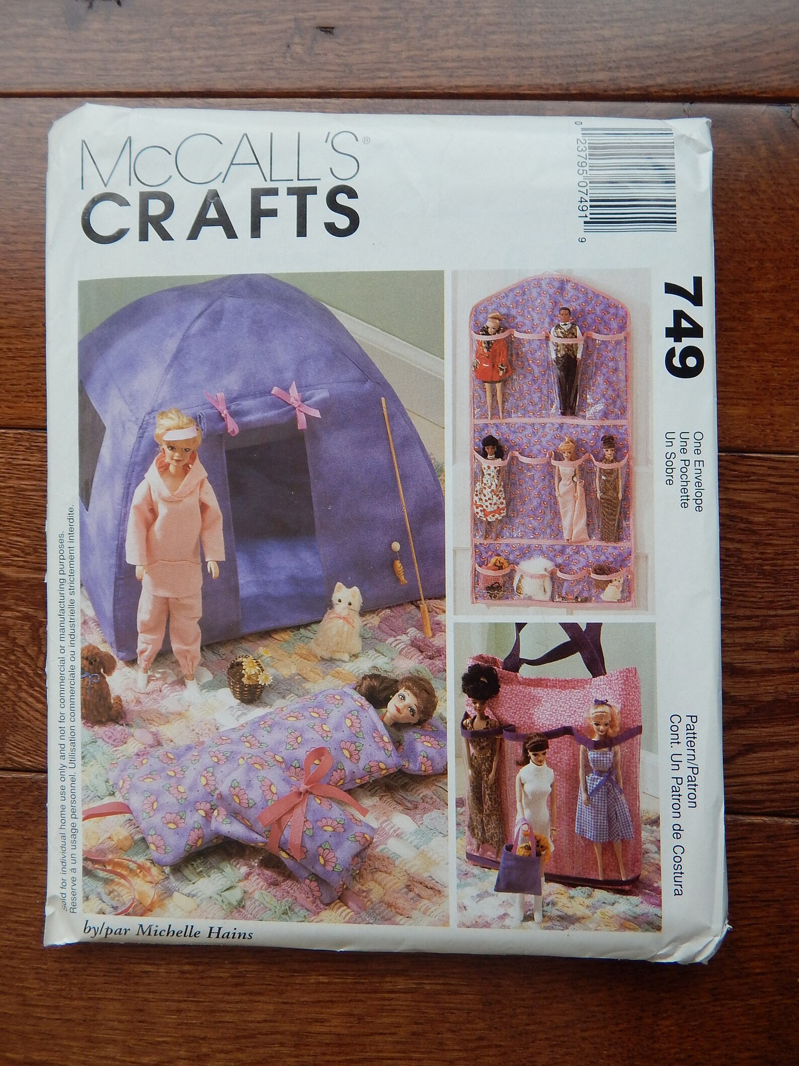 Fashion Doll Tent & Sleeping Bag Sewing Pattern Also Cat Dog Organizer