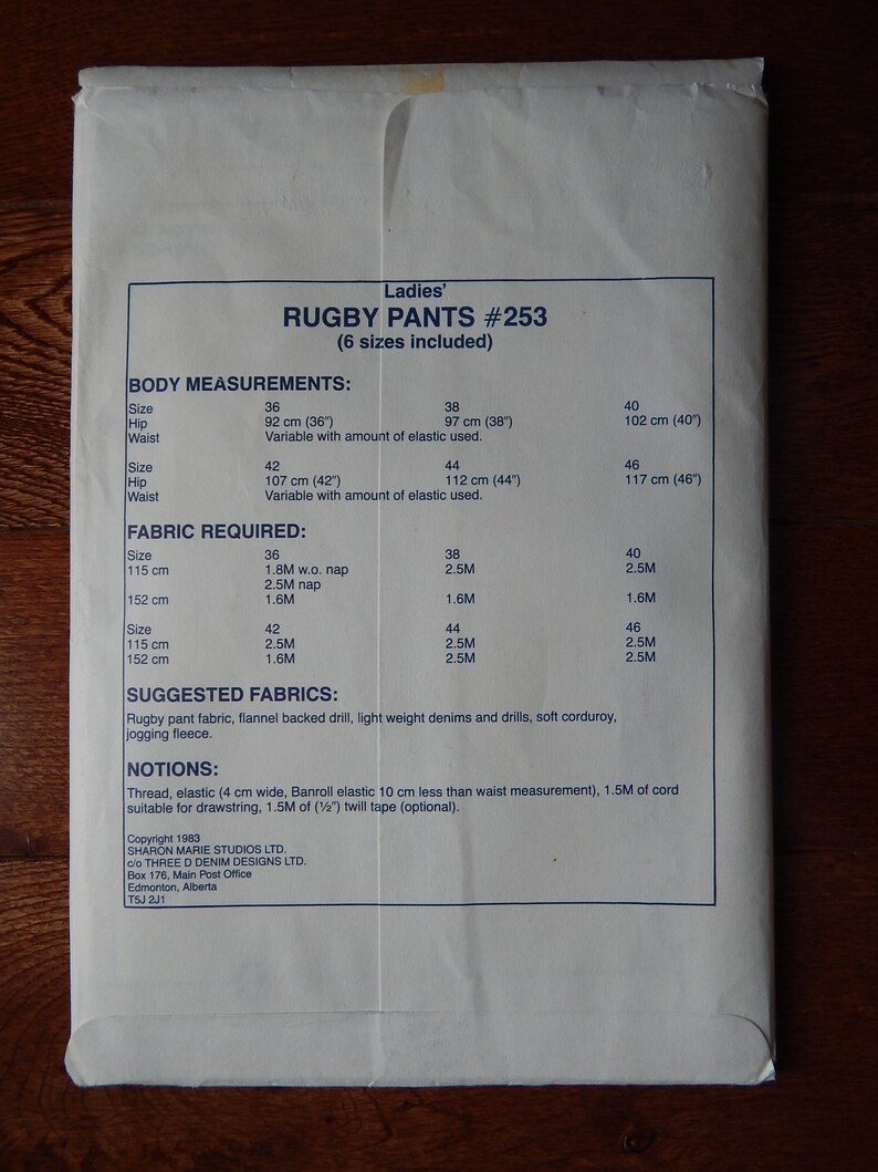 Vintage 1980s Rugby Pants Sewing Pattern/ Vintage Denim Etsy Canada