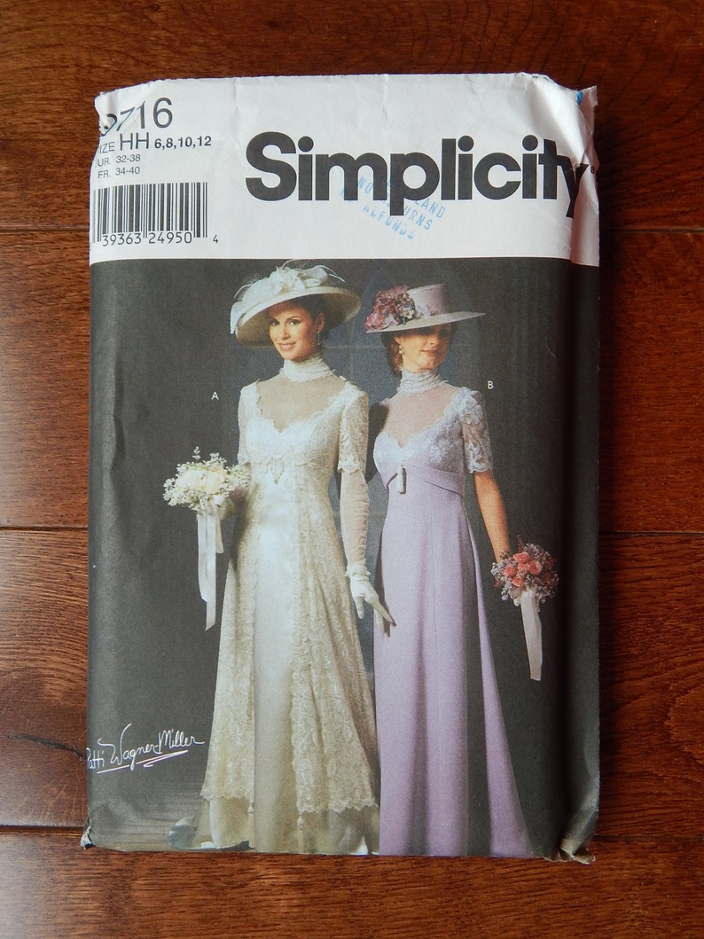 Easy DIY Edwardian Titanic Costumes 1910-1915     Historic Gown Sewing Pattern Simplicity 9716 Patti Wagnerd Miller Misses Size 6 8 10 12/ Wedding Dress Edwardian Victorian/ Uncut  AT vintagedancer.com