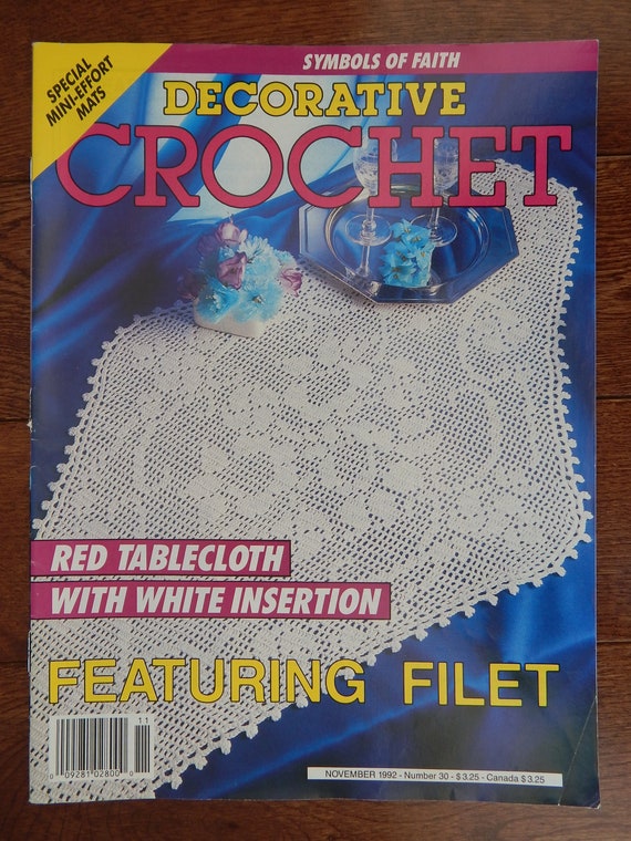 Decorative Crochet Magazine Patterns 1992 30 Featuring Filet Etsy