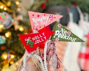 Felt Christmas Pennant Wand | Holiday Tree Ornament