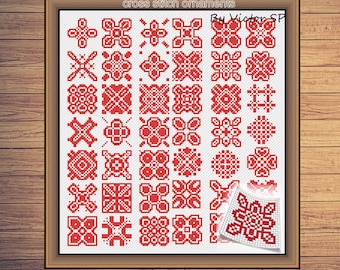 Cross stitch ornaments - Snowflake Cross Stitch Patterns Set - Mini cross stitch - Christmas Cross stitch