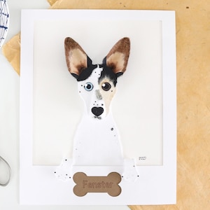 Custom Pet Portrait of Your Dog Made From Paper Short Hair Breed image 1