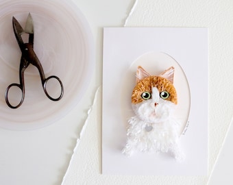 Custom Cat Portrait. Custom made from a Photo of your Pet. 5 x 7"
