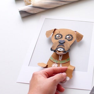 Custom Pet Portrait of Your Dog Made From Paper Short Hair Breed image 8