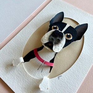 Custom Pet Portrait of Your Dog Made From Paper Short Hair Breed image 2