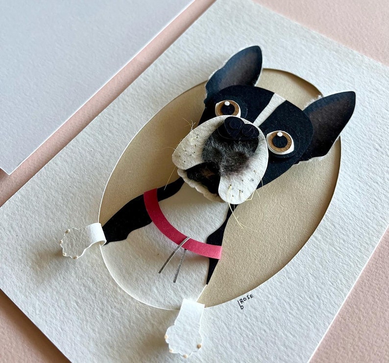 Custom Pet Portrait of Your Dog Made From Paper Short Hair Breed image 2