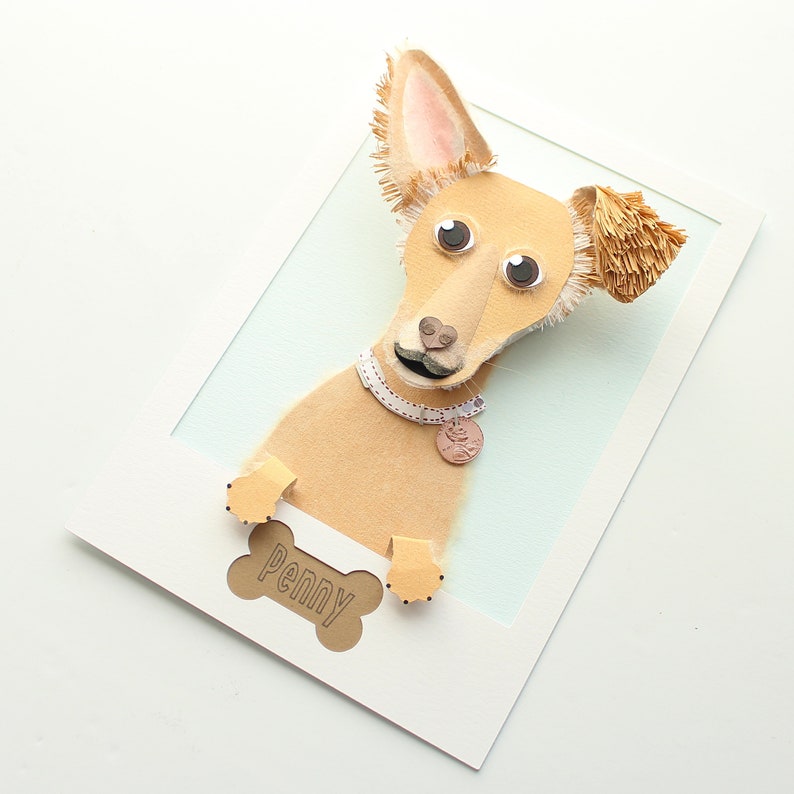 Custom Pet Portrait of Your Dog Made From Paper Short Hair Breed image 10