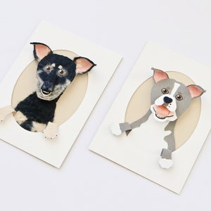 Custom Pet Portrait of Your Dog Made From Paper Short Hair Breed image 7