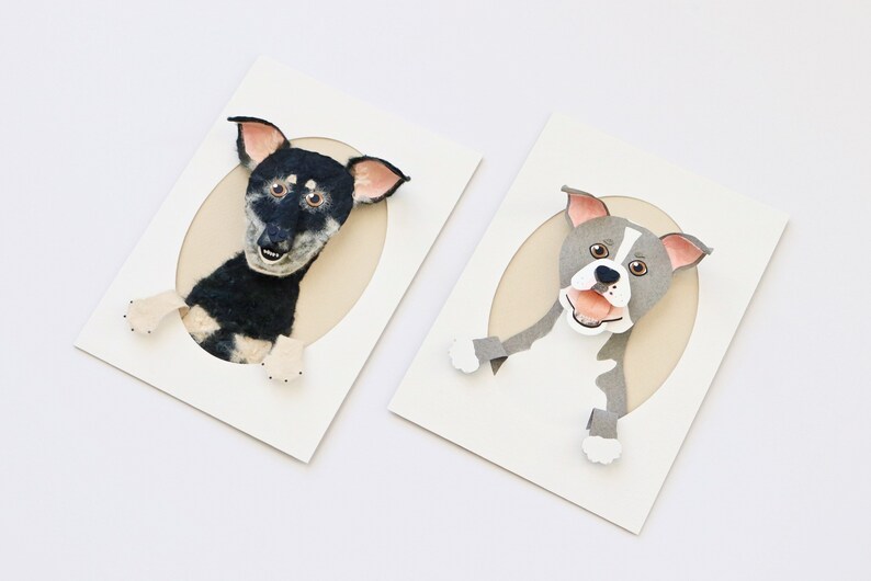 Custom Pet Portrait of Your Dog Made From Paper Short Hair Breed image 7