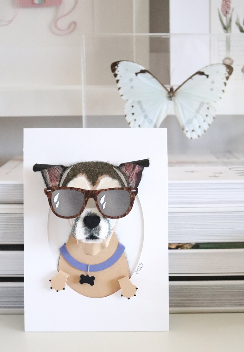 Custom Pet Portrait of Your Dog Made From Paper Short Hair Breed image 9