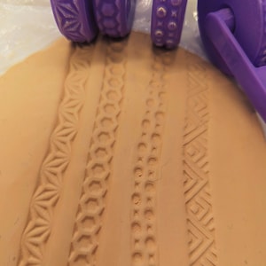 Clay and Polymer Texture Roller  - Geometric Clay Texture Pottery Tool