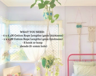 DIY MACRAME PATTERN - Double Plant Hanger