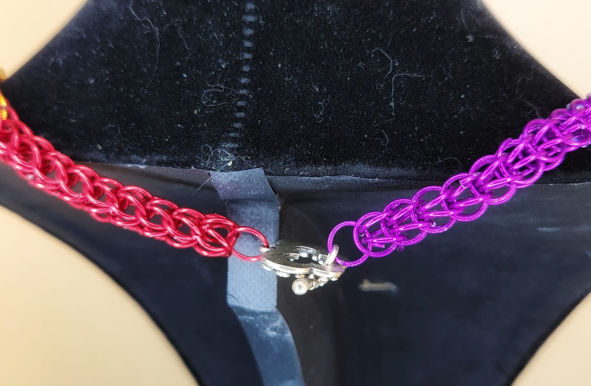Collana Lunga A Cubi Multicolore Arcobaleno - Acrilico Fatto A Mano - Traumschmuck 106 Cm