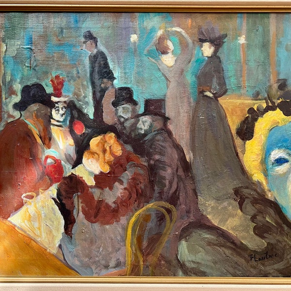 Henri de Toulouse lautrec French Post Impressionist  Female Women Dance Monet Manet Picasso era Old hand painted Antique Original
