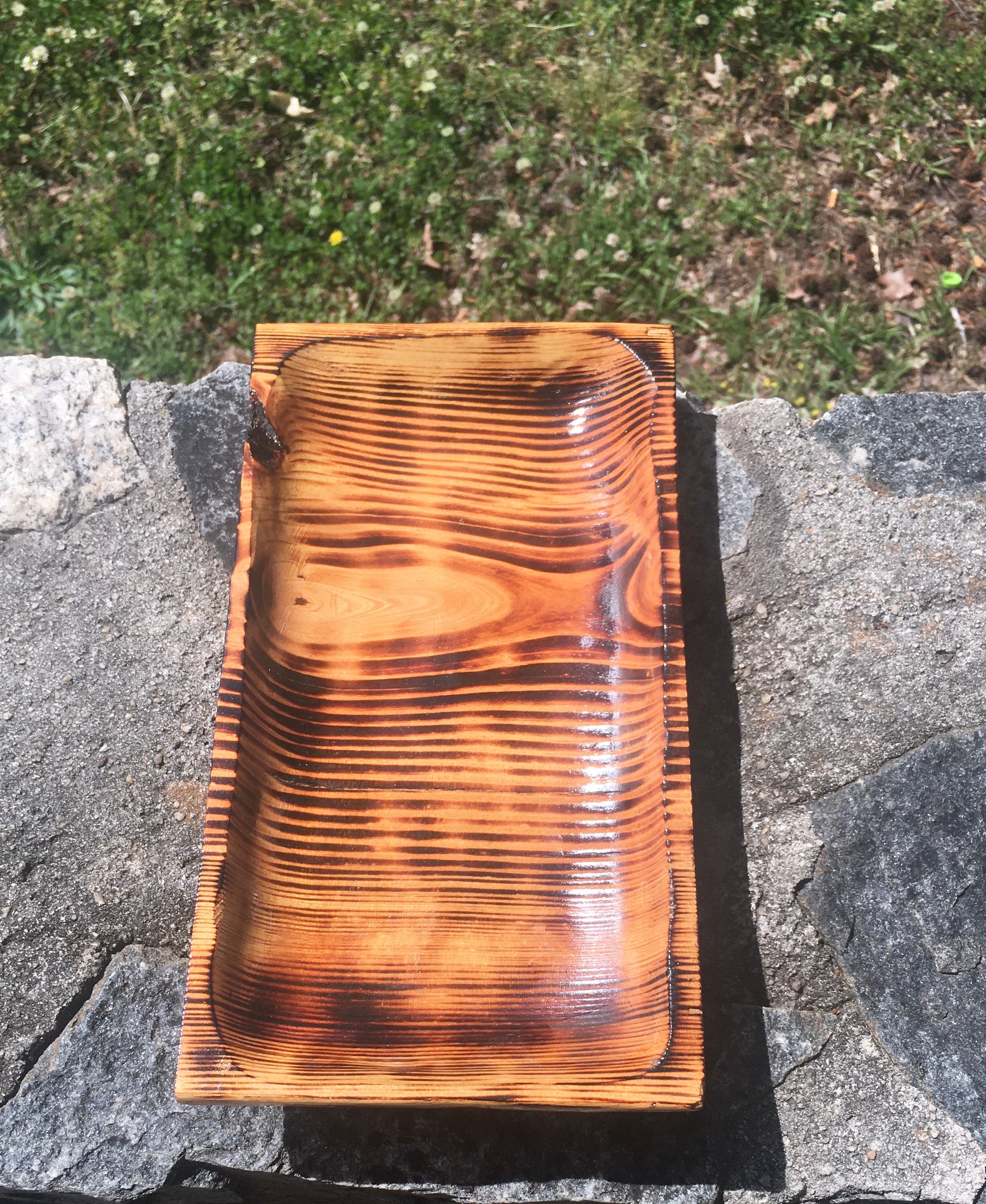 Custom Made Wood Rolling Tray Burned Pine Etsy