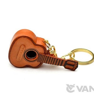 Guitar 3D Leather KeychainL VANCA Made in Japan 56123 image 2