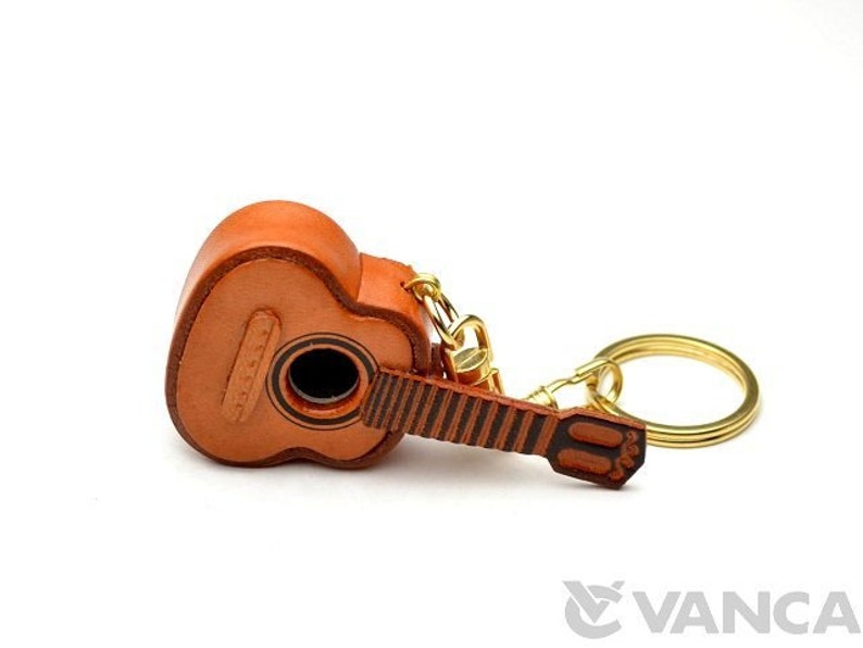 Guitar 3D Leather KeychainL VANCA Made in Japan 56123 image 2