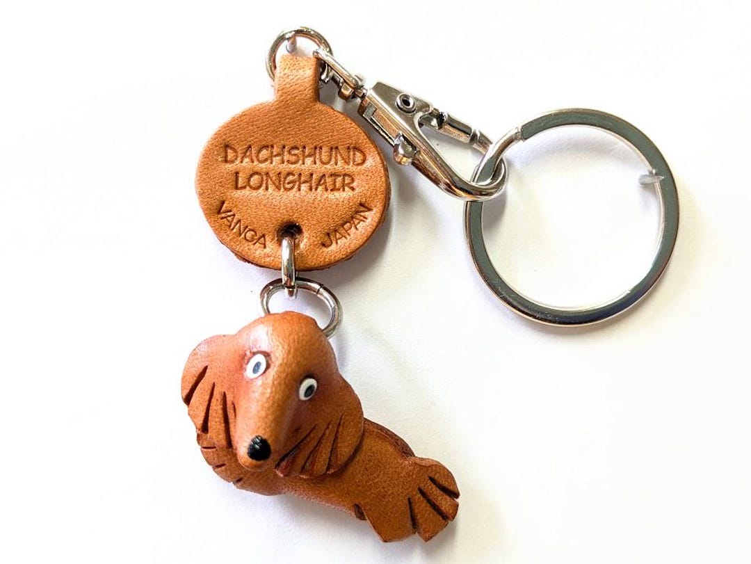 3D Leather Dachshund Keychain, Handmade Dog Zipper Pull Charm - Etsy