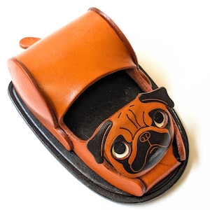 Pug Dog Smartphone Holder Stand Leather *VANCA* Made in Japan