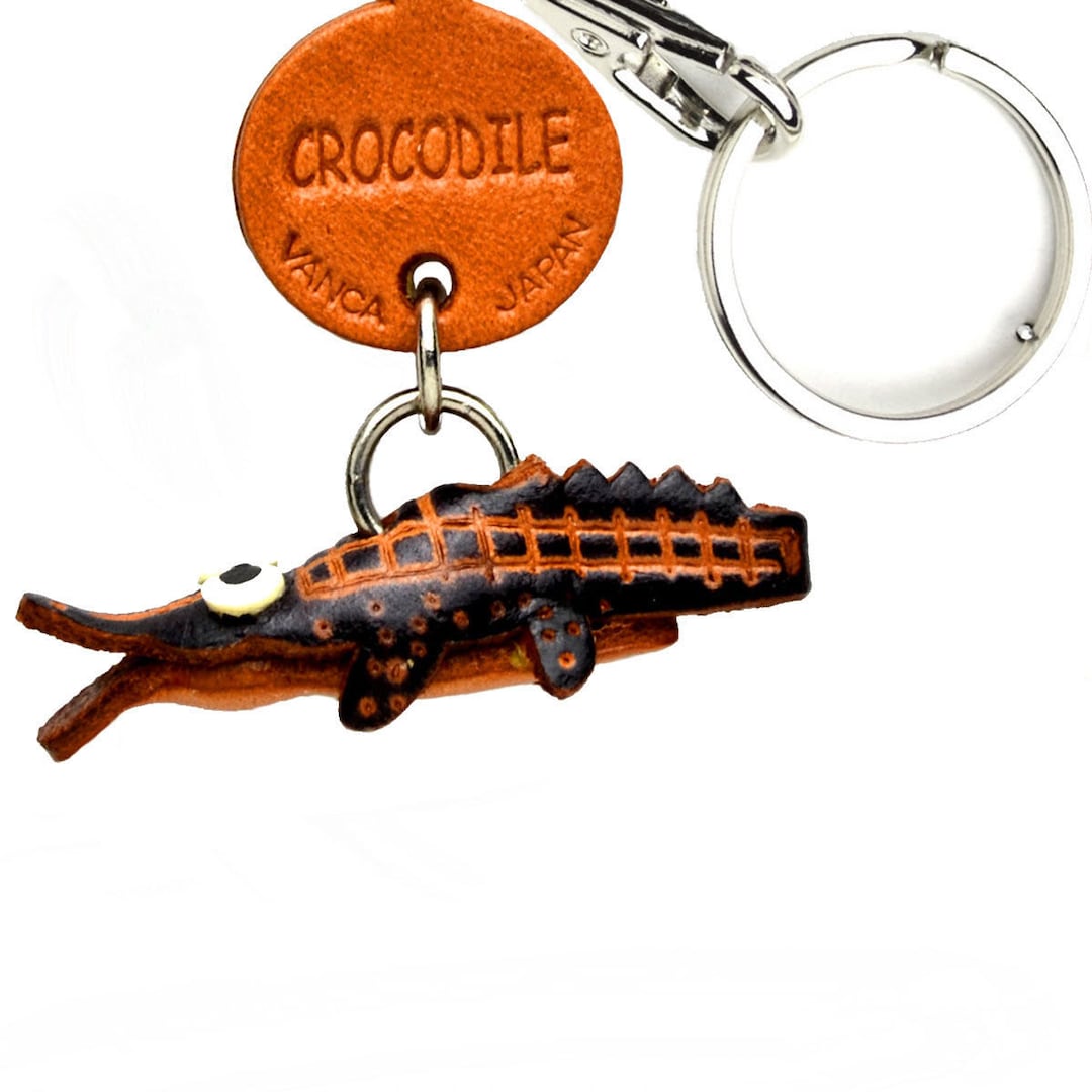 VANCA CRAFT Octopus Leather Keychain - Genuine Leather Handmade Fish/Sea Animal Keyring From Japan