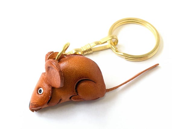 Leather Rat Keychain, Chinese Zodiac Charm, Handmade in Japan - Etsy