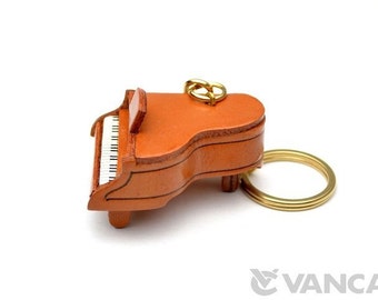 Piano 3D Leather Keychain(L) *VANCA* Made in Japan #56124　