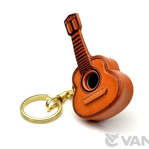 Guitar 3D Leather KeychainL VANCA Made in Japan 56123 image 1