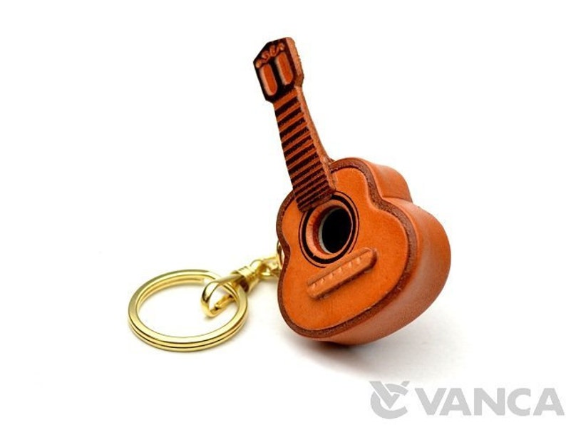 Guitar 3D Leather KeychainL VANCA Made in Japan 56123 image 1