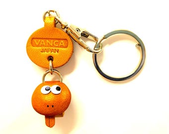 Snake Chinese zodiac leather keychain tiny mascot *VANCA* Handmade in Japan #56262
