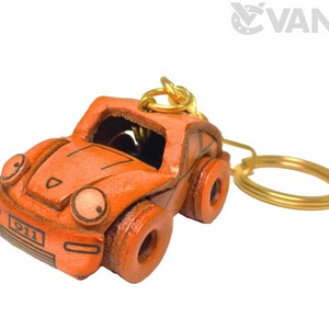 Porsche 3D Leather Handmade Keychain Bag Charm Bag Tag Car Ornament Handbag Fashion Accessory Father’s Day Gift *VANCA* Made in Japan 56185