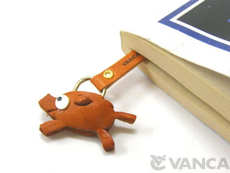 Wild Boar Leather 3D Animal Bookmark/Bookmarks/Bookmarker VANCA Made in Japan 26116 image 1