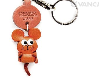 Rat 3D Leather Animal Little Zodiac Keychain Keyring Purse