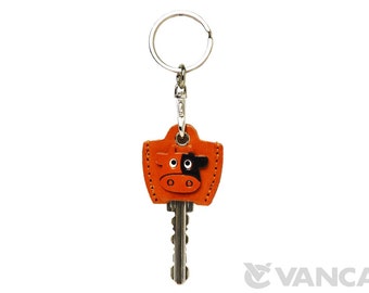 VANCA Handcrafted 3D Sheep Leather Key Cover – Made In Japan, Genuine Leather Keychain