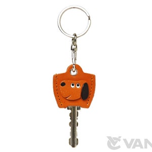 Dog 3D Leather Key Cover Cap Keychain *VANCA* Made in Japan #26552　 　