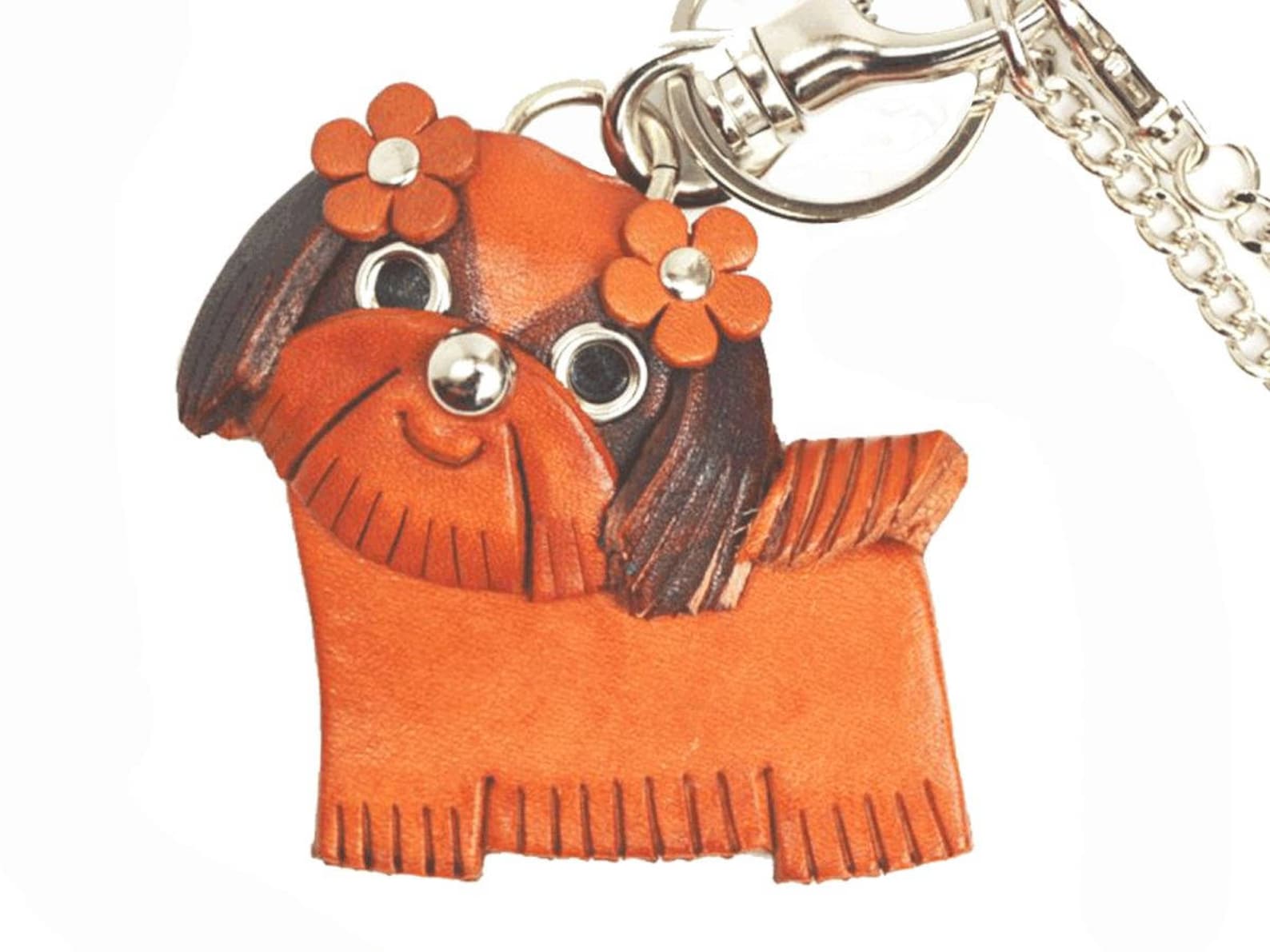 Shih Tzu Leather 3D Leather Dog Bag Charm Keychain Keyring Etsy
