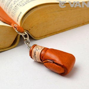 Boxing glove Leather Charm Bookmark/Bookmarks/Bookmarker *VANCA* Made in Japan #61565　