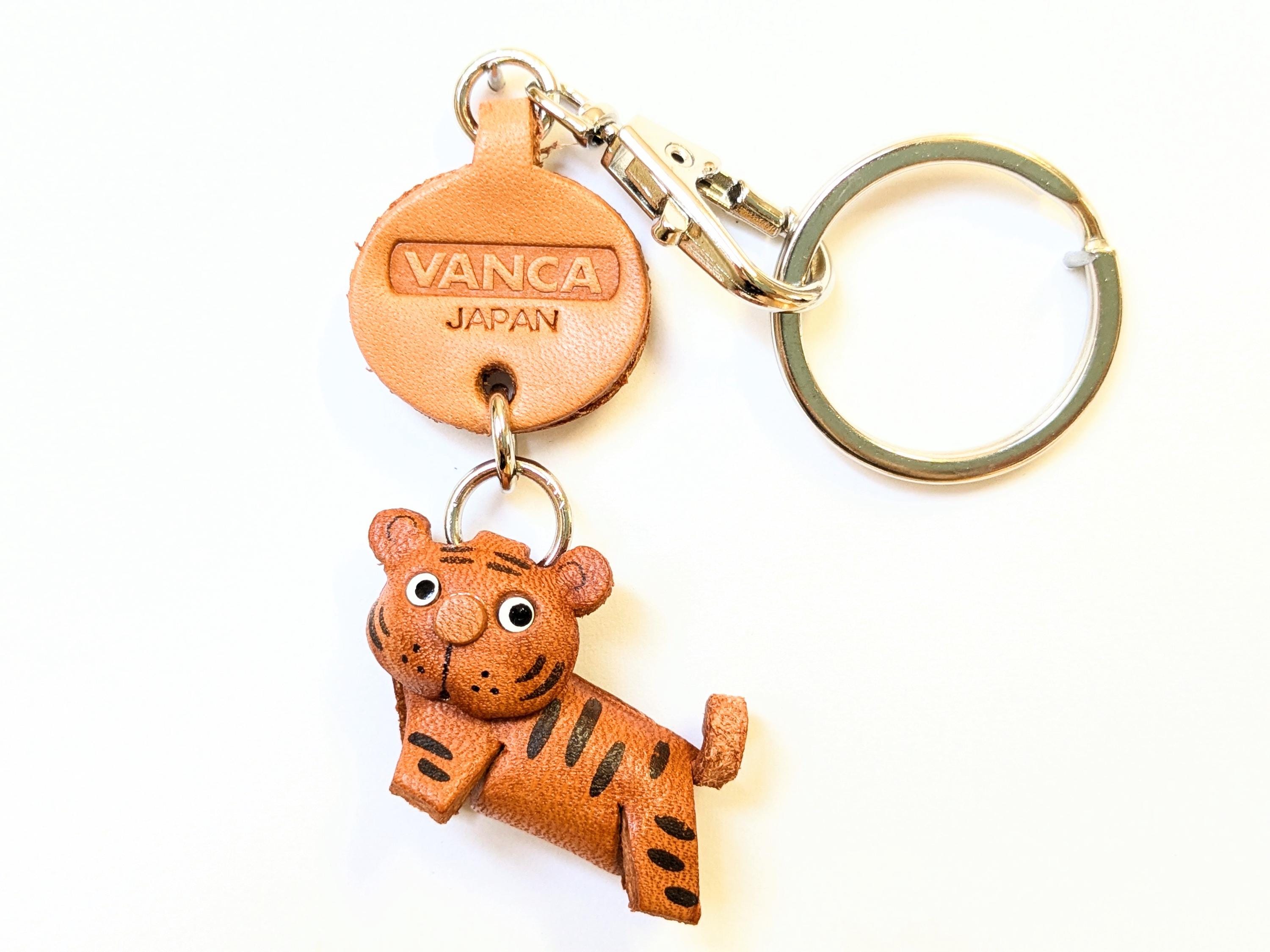 虎 動物 野良猫 レザー キーホルダー ファスナー チャーム