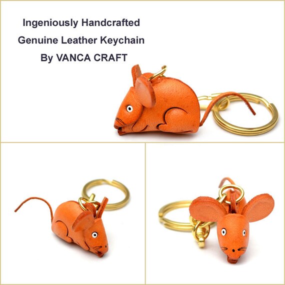 Leather Rat Keychain, Chinese Zodiac Charm, Handmade in Japan - Etsy
