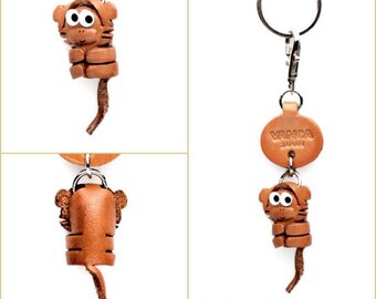 Monkey 3D Leather Animal Little Zodiac Keychain Keyring