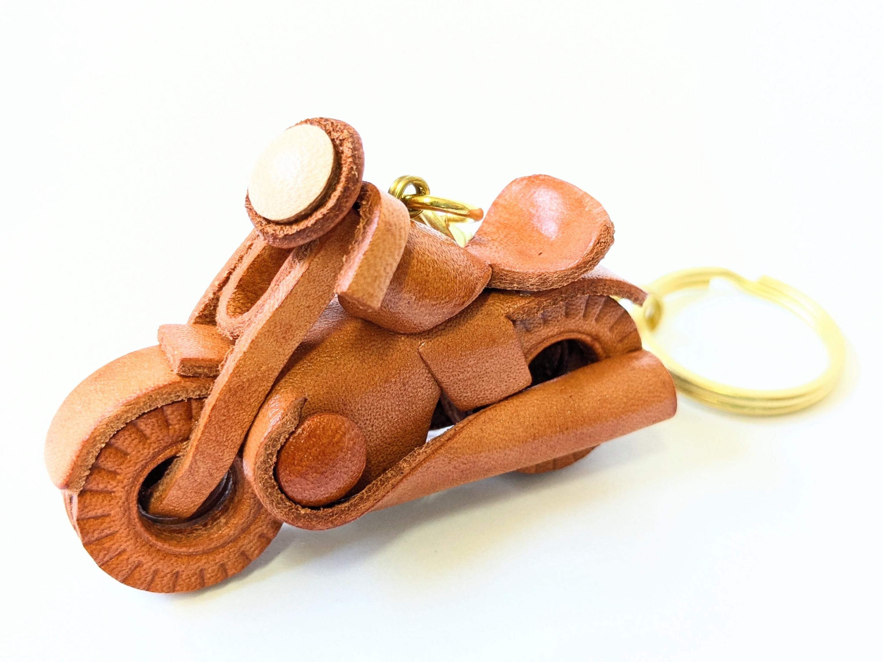 Chopper American Bike 3D Leather Handmade Keychain Bag Charm