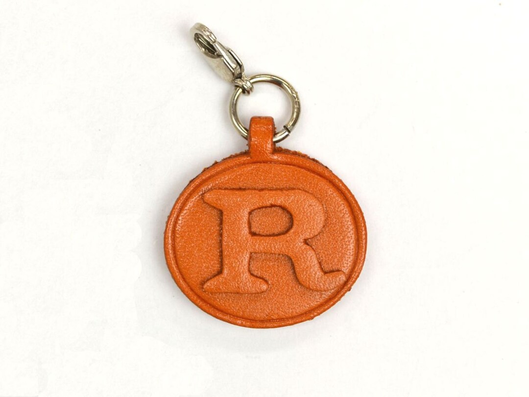 Key Ring Letter R Leather Initial Keychain: Letter R, Personalized Keyring - Vanca Japan ...